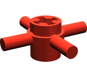 LEGO Red Axle Connector Hub with 4 Bars Unreinforced (48723)
