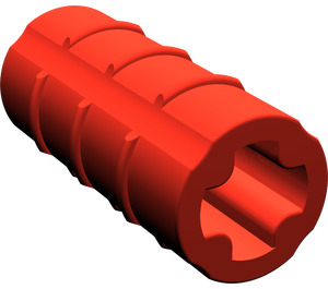 LEGO Red Axle Connector (Ridged with '+' Hole)