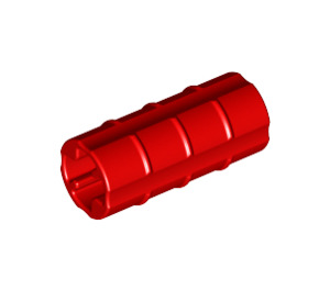 LEGO Red Axle Connector (Ridged with 'x' Hole) (6538)