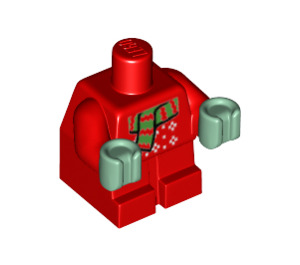 LEGO Rouge Bébé Corps avec Vert Sable Mains avec Noël Cavalier et Écharpe (73631)