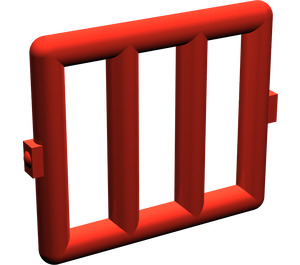LEGO Red Bar 1 x 4 x 3 with 2 Window Hinges (6016)