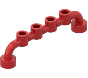 LEGO rot Bar 1 x 6 mit vollständig geöffneten Stollen (4873)