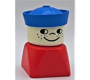 LEGO Red Base with Blue Sailor Hat Duplo Figure