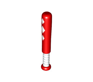 LEGO Red Baseball Bat with White Handle and Diamonds (17884 / 30749)