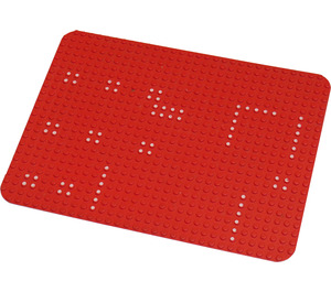 LEGO Red Baseplate 24 x 32 with Set 358 Dots with Rounded Corners (10)