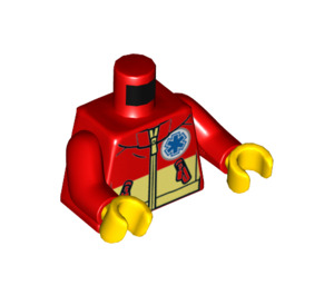 LEGO Czerwony Plaża Rescuer Minifigurka Tułów (973 / 76382)