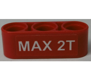 LEGO Red Beam 3 with 'MAX 2T' Sticker (32523)