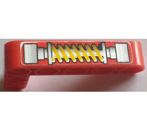 LEGO Red Beam 3 x 5 Bent 90 degrees, 3 and 5 Holes with Shock Absorber Sticker (43886)