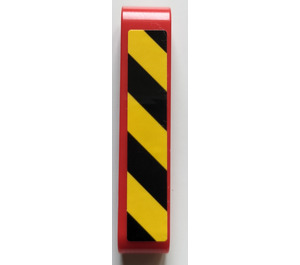 LEGO Red Beam 5 with Black and Yellow Danger Stripes (Model Left) Sticker (32316)