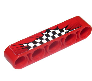 LEGO Red Beam 5 with Checkered Flag Sticker (32316)