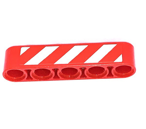 LEGO Red Beam 5 with Dangerstripes Sticker (32316)