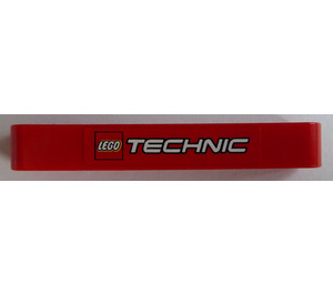 LEGO Red Beam 7 with 'LEGO TECHNIC' Sticker (32524)