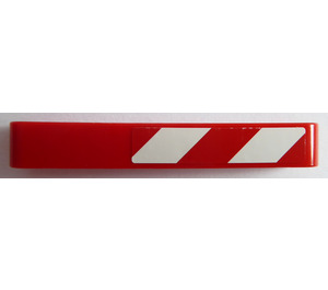 LEGO rouge Faisceau 7 avec rouge et blanc Danger Rayures (La gauche) Autocollant (32524)