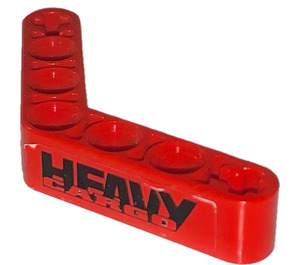 LEGO rouge Faisceau Courbé 53 degrés, 4 et 4 des trous avec 'RACE TRUCK' et 'HEAVY CARGO' Autocollant (32348)