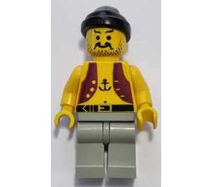 LEGO Red Beard Runner Pirate with Black Anchor on Chest Minifigure