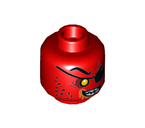 LEGO Red Beast Master (70314) Minifigure Head (Recessed Solid Stud) (3626 / 23866)