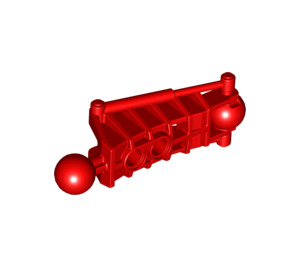 LEGO Röd Bionicle Toa Metru Lägre Ben Sektion med Två Boll Joints och Två Stift Hål (47297)