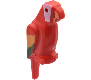 LEGO Red Bird with Multicolored Feathers with Narrow Beak (2546)