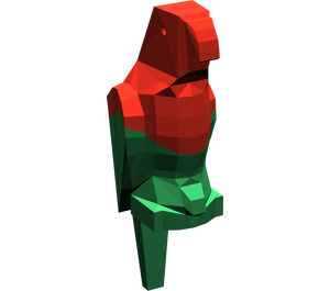 LEGO rouge Oiseau avec rouge Marbling avec bec étroit (2546 / 64952)