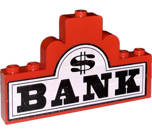 LEGO Rosso Black 'BANK' and Dollar Sign on White Background Sticker over Assembly