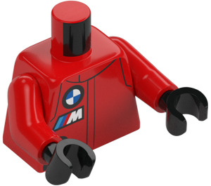 LEGO Rojo BMW Race Conductor - Hombre Minifigura Torso (973 / 76382)