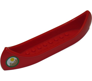 LEGO Rood Boot Canoe 4 x 16 met Sun en Mountains in Cirkel aan both Zijkanten Sticker (6021)