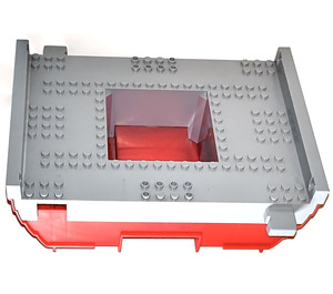 LEGO Rot Boot Hull Middle mit Medium Stone Grau oben (47983)