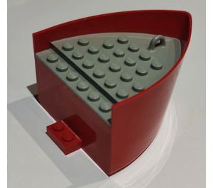 LEGO Red Boat Section Bow 5 x 6 x 3 & 1/3 with Gray Deck