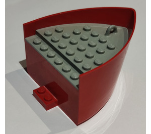 LEGO rouge Boat Section Bow 5 x 6 x 3 & 1/3 avec grise Deck