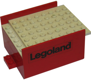 LEGO Rouge Bateau Section Middle 6 x 8 x 3.33 avec Blanc Deck avec Legoland each Côté Autocollant