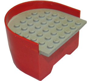 LEGO Rojo Barco Sección Stern 6 x 6 x 3 & 1/3 con Gris Deck