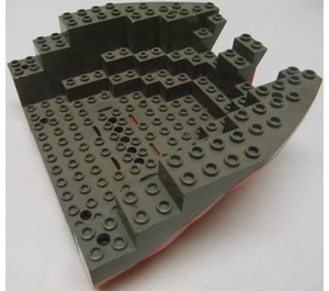 LEGO Red Boat Stern 16 x 14 x 5.3 with Dark Gray Top (2559)