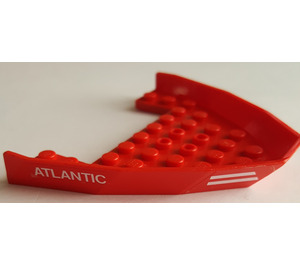 LEGO Red Boat Top 8 x 10 with 'ATLANTIC' and White Stripes Sticker (2623)