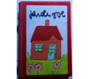 LEGO rouge Book 2 x 3 avec House Autocollant (33009)