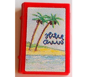LEGO Red Book 2 x 3 with Palm Trees and Beach Sticker (33009)