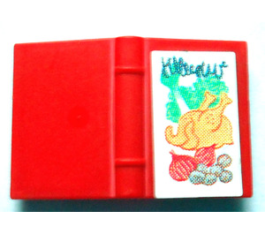LEGO rouge Book 2 x 3 avec dinde et Cocktail et Vegetables Autocollant (33009)