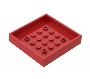 LEGO Punainen Laatikko 6 x 6 Pohja