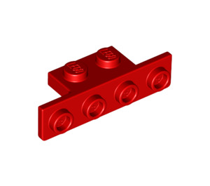 LEGO rot Halterung 1 x 2 - 1 x 4 mit abgerundeten Ecken und quadratischen Ecken (28802)