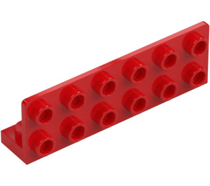 LEGO Rød Brakett 1 x 6 med Plate 2 x 6 Opp (5090)