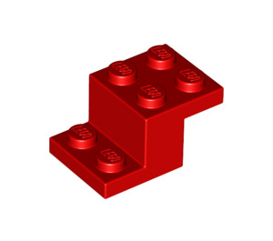 LEGO Red Bracket 2 x 3 with Plate and Step with Bottom Stud Holder (73562)