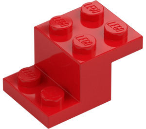 LEGO Red Bracket 2 x 3 with Plate and Step without Bottom Stud Holder (18671)