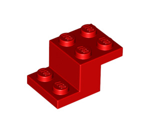 LEGO Red Bracket 2 x 3 with Plate and Step without Bottom Stud Holder (18671)