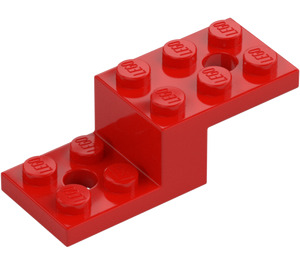 LEGO Röd Fäste 2 x 5 x 1.3 med Hål (11215 / 79180)