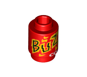 LEGO rouge Brique 1 x 1 Rond avec "Buzz Cola" avec goujon ouvert (3062 / 21614)