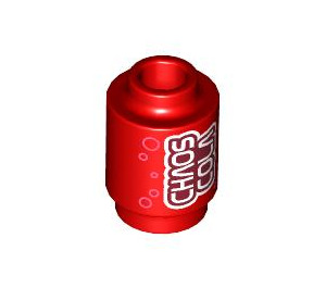 LEGO Red Brick 1 x 1 Round with "Chaos Cola" with Open Stud (3062 / 104816)