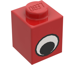 LEGO Red Brick 1 x 1 with Eye without Spot on Pupil (40038 / 48409)