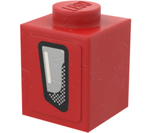 LEGO Rood Steen 1 x 1 met Frontlight van Rood Camaro Links Kant Sticker (3005)