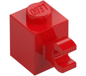 LEGO Rojo Ladrillo 1 x 1 con Clip Horizontal (60476 / 65459)