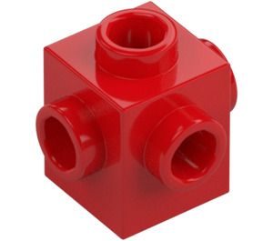 LEGO Red Brick 1 x 1 with Studs on Four Sides (4733)