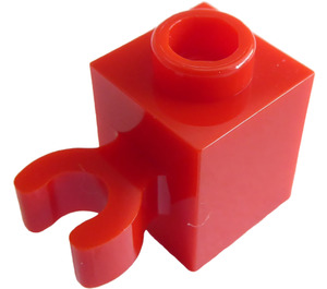 LEGO Rood Steen 1 x 1 met Verticaal Klem (Open 'O'-clip, holle knop) (60475 / 65460)